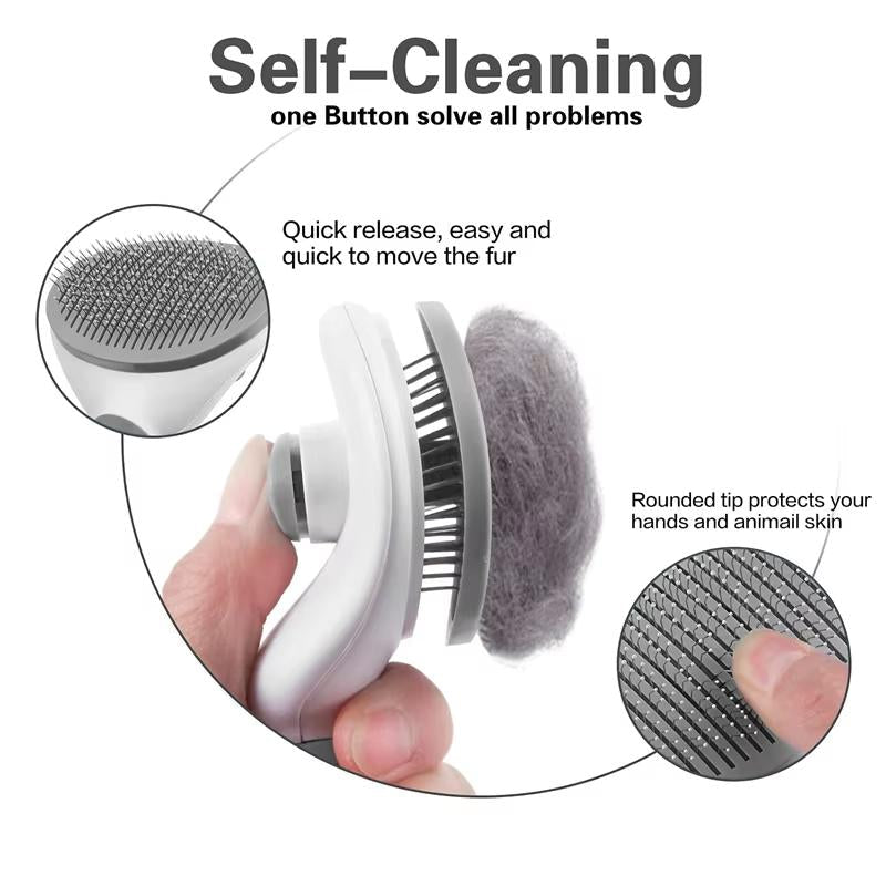 Grooming and Care Cat Brush Stainless Steel Comb for Long Hair Dogs too - Simply_Atlas