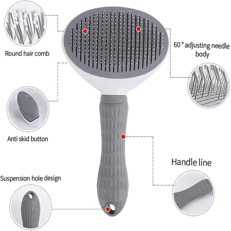 Grooming and Care Cat Brush Stainless Steel Comb for Long Hair Dogs too - Simply_Atlas