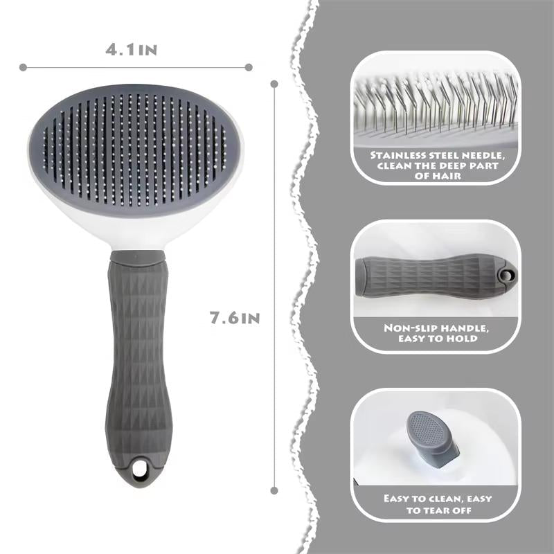 Grooming and Care Cat Brush Stainless Steel Comb for Long Hair Dogs too - Simply_Atlas